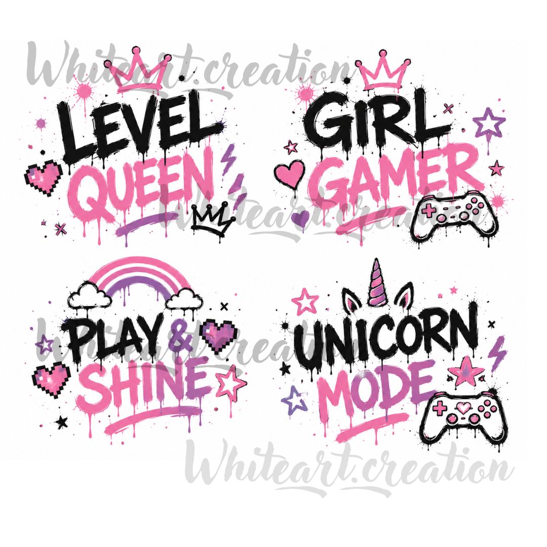 Gaming girl pack png(4 images)