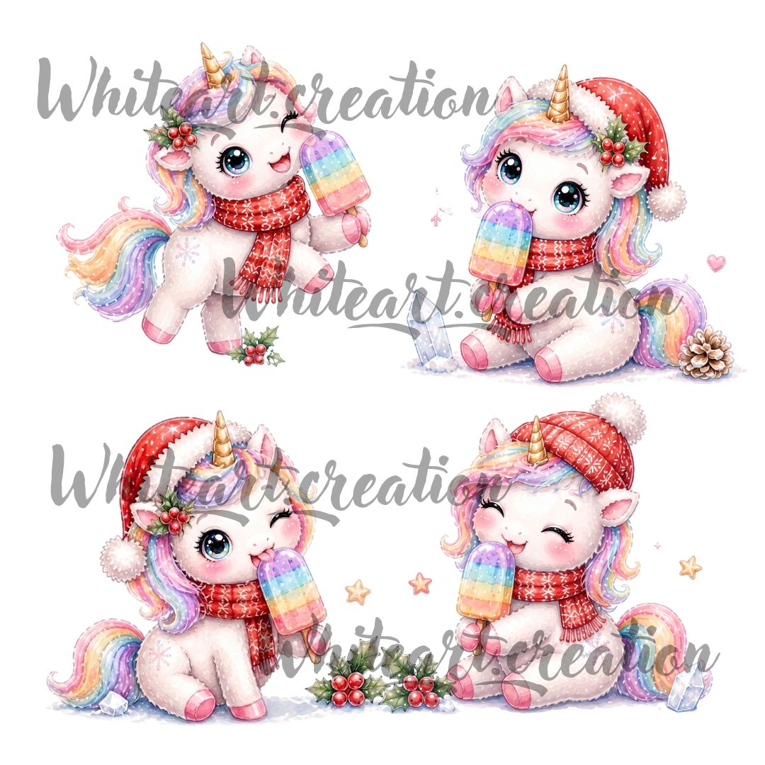 winter unicorn pngs